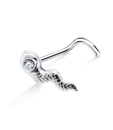 Snake Silver Curved Stud NSKB-79